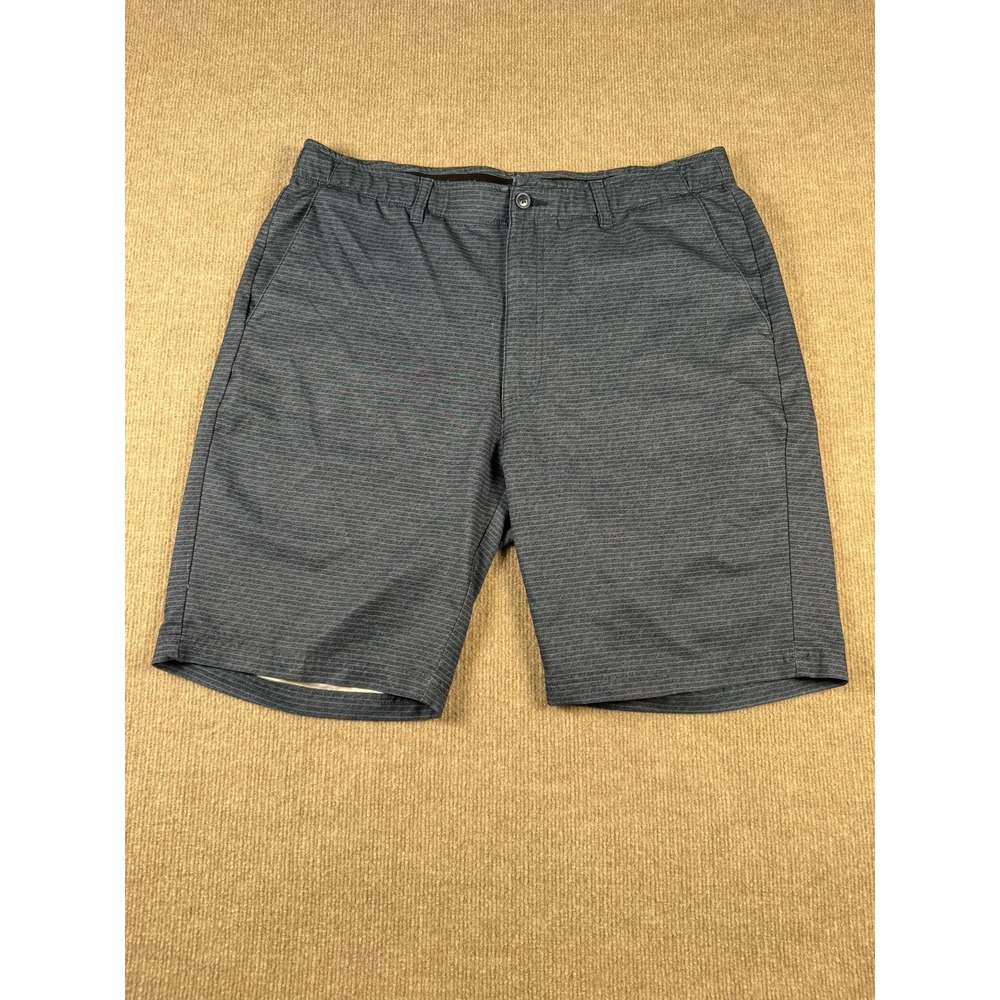 Bolle Men‎ Golf Shorts Navy Blue Thin Striped Flat Front Chino Tech Sz 36
